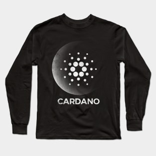 Vintage Cardano ADA Coin To The Moon Crypto Token Cryptocurrency Blockchain Wallet Birthday Gift For Men Women Kids Long Sleeve T-Shirt